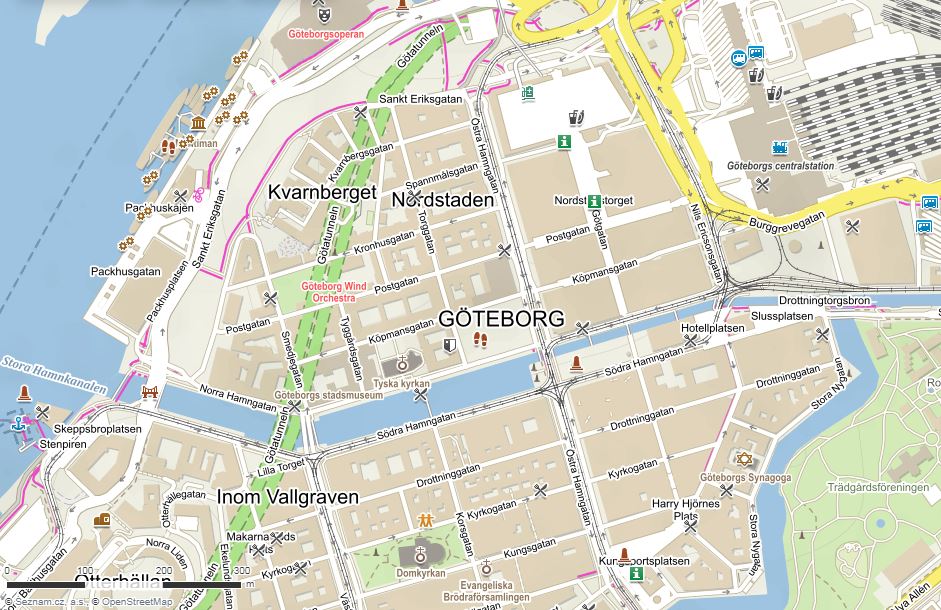 Mapa Göteborgu, Švédsko