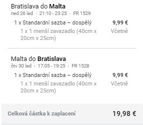 Letenky Bratislava-Malta-Bratislava za 510 Kč
