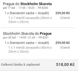 Praha-Stockholm-Praha za 518 Kč
