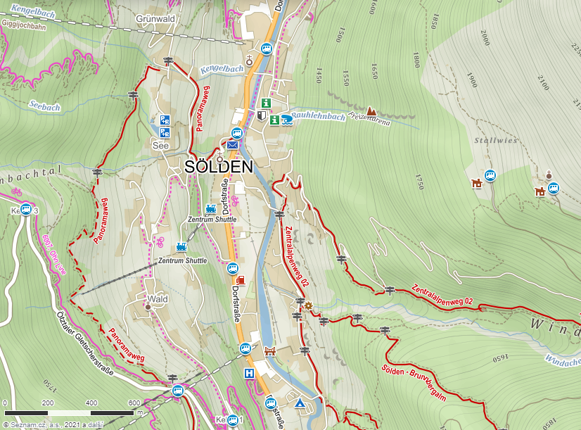 Mapa Söldenu, Rakousko
